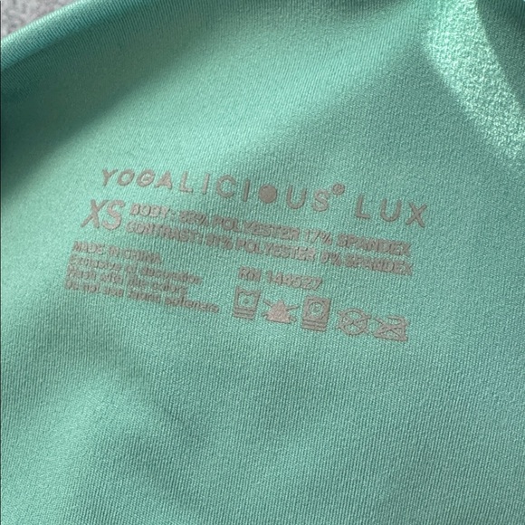 Yogalicious LUX seafoam blue green high rise side pocket bike shorts size XS - Picture 7 of 7